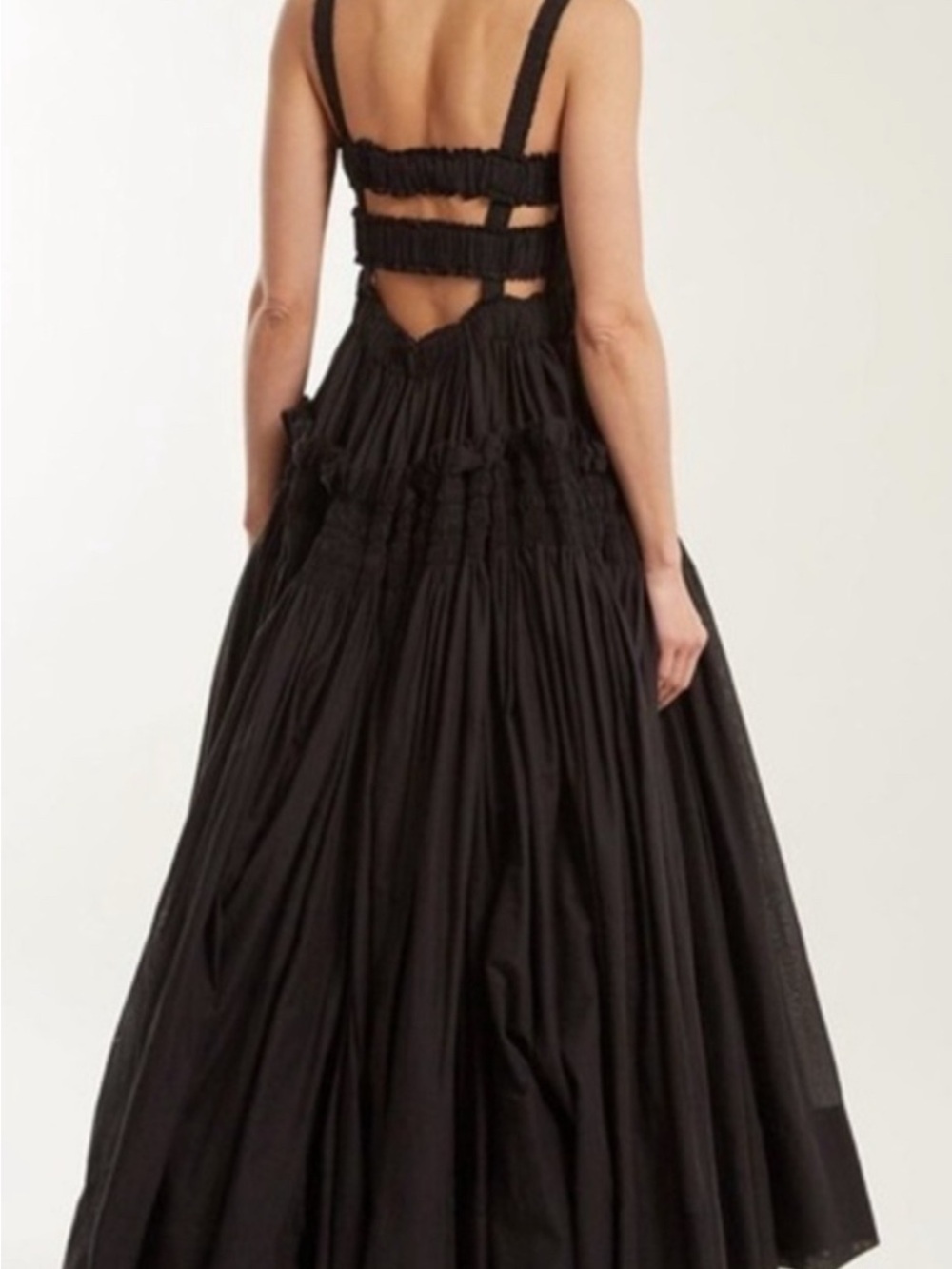 NWT Boutique J. Renee Black Tiered Peekaboo Back Maxi Dress